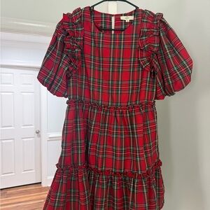 Entro Kids Red and Green Plaid Dress